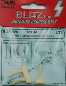 MG 34 - SECONDA GUERRA MONDIALE MITRAGLIATRICE TEDESCA (2 PZ) #B35026 1/35 CMK RARA - Foto 1 di 3