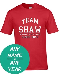 T-Shirt Uomo Team Cognome Clan Tutto Qualsiasi Regalo Nome Famiglia Compleanno Personalizzata Anno Età - Foto 1 di 5