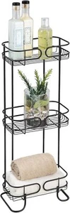 iDesign Steel Bathroom Caddy Organizer with Three Wire Basket Matte Black - Picture 1 of 5