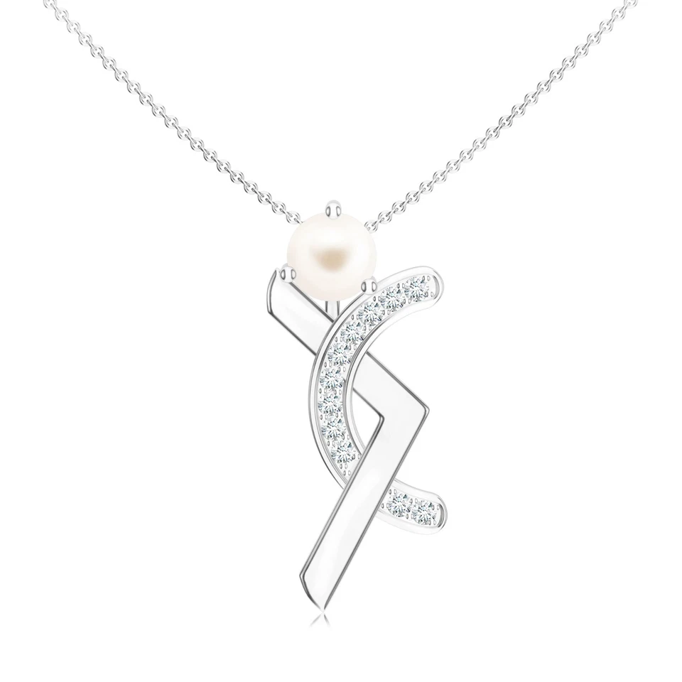 Moissanite Pendant Necklace Jewelry in 14k White Gold Finish 925 Sterling Silver - Image 1 of 4