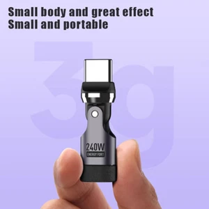 540 Rotation PD240W USB3.1 USBC To Type C OTG Adapter 5A Fast Charge Cable_J - Zdjęcie 1 z 7