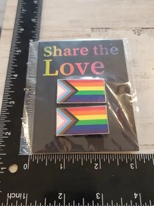 Insignia de pin esmalte arco iris Share the Love jv - Imagen 1 de 2