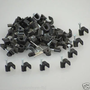 1000 x 7 mm Koaxial Doppel Kabel Clips Satellit & Antenne für Sky+ Plus HD TV - Bild 1 von 5