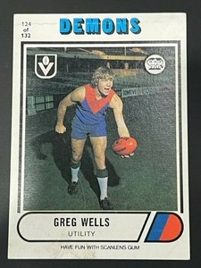 1976 Scanlens Card No.124 Greg Wells Demons Very Good (2) 