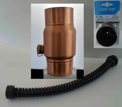 Rain collector titanium zinc, copper and stainless steel with barrel connection and hole drill - Image 1 of 2