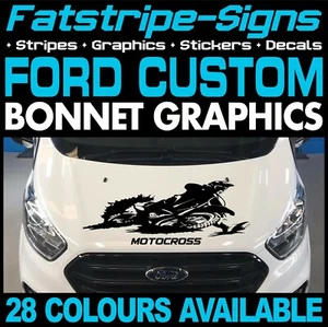 para adaptarse a FORD CUSTOM MOTOCROSS BICICLETA CARRERA MX CÁMPER FURGONETA CAPÓ PEGATINAS GRÁFICOS ST - Imagen 1 de 2
