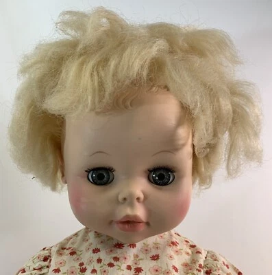 Muñeca Eegee Softina Bebida y Húmedo Bebé Vida Grande Talla 22” TLC Cabello De Colección Años 70’s Foto 1 de 4