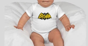Retro Baby Vintage Style Super Hero Batman Baby Body - Bild 1 von 2