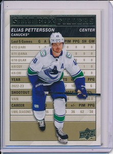 2023-24 Upper Deck Series 1 Stat Box Fillers Gold Elias Pettersson