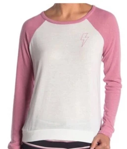 PJ Salvage Gray Lightning Crew Neck Sweatshirt Top Tee Lightweight Sleepwear Med - Picture 1 of 4