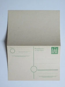 Bizone entero P 8 postal con tarjeta de respuesta sin usar * - Imagen 1 de 2