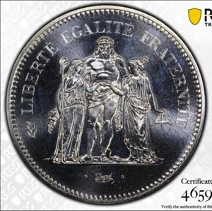 France, Hercules, 50 Francs 1979, Silver, PCGS MS67 - Picture 1 of 5