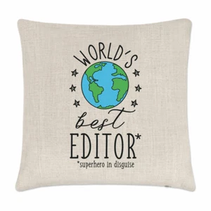 World's Best Editor Kissenbezug Lustiger Witz Favorit Writer - Bild 1 von 1