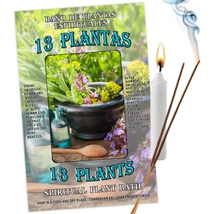 SPIRITUAL PLANT BATH13 PLANTS-13 PLANTAS Bano Despojo Limpia Santeria Herb Wash - Picture 1 of 4