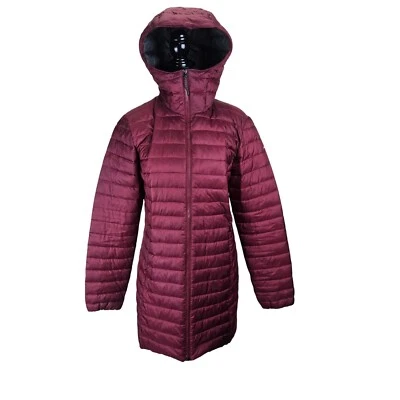 Alpine Design Womens Puffer Coat Small Quilted Hooded Jacket Maroon Packable Ski - Image 1 of 4