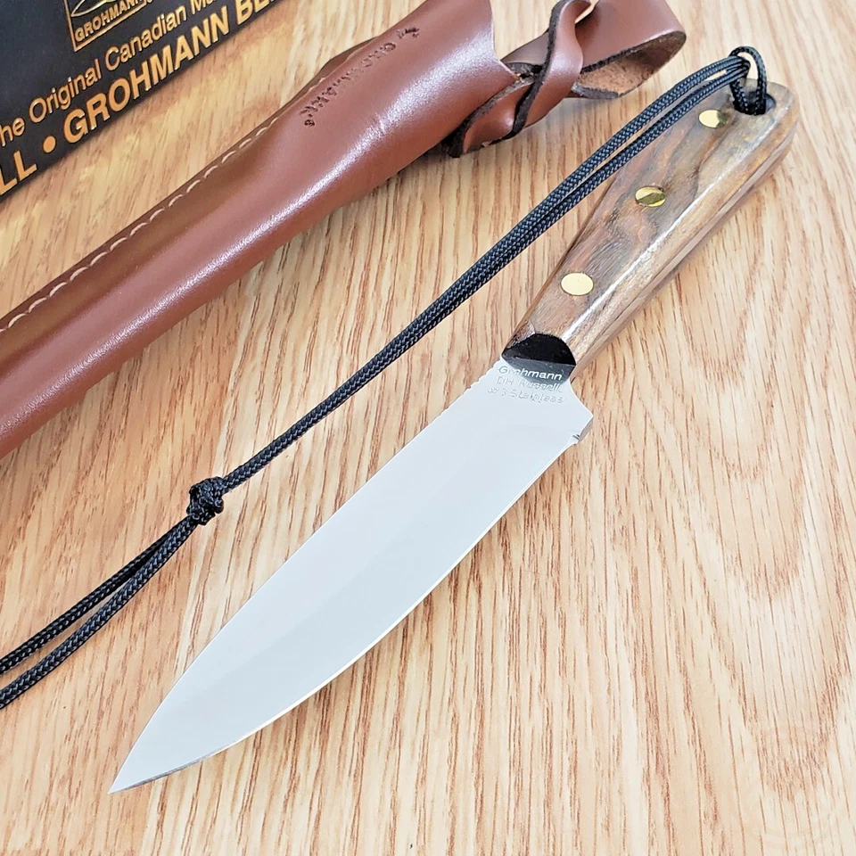 Grohmann Gr3 Boat Fixed Blade Knife W/ Stainless & Wide Grip Rosewood Handle R3s