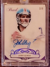 2018-19 John Elway Leaf Pearl Auto /3 Encased Denver Broncos HOF