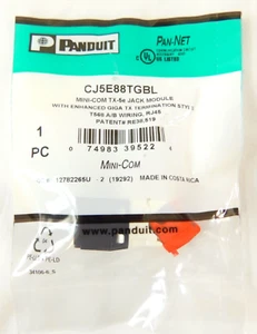 Cat5e Mini-Com CJ5E88TGBL UTP RJ45 TG Jack Module Panduit Black - Picture 1 of 4