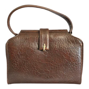 Vintage Original by Caprice Handtasche braun Kunstleder geprägt Handtasche Oma Bag - Bild 1 von 9