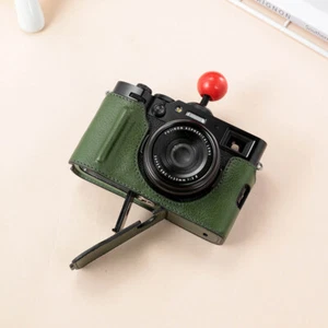 Funda con media bolsa de cuero genuino hecha a mano para FUJIFILM X100VI - Imagen 1 de 18