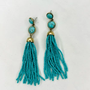 Pendientes araña con cuentas de semillas de turquesa hippie occidental - Imagen 1 de 3