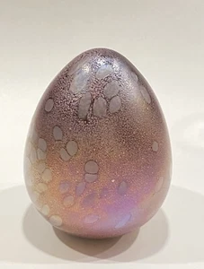 Borowski Glass Egg Iridescent Pink Glass Studio Germany Poland - Picture 1 of 4