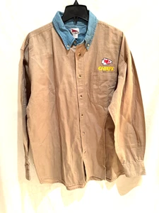 Camicia manica lunga Kansas City Chiefs - articolo RARO - nuova senza etichette - grande - attrezzatura Kingdom Nation - Foto 1 di 1