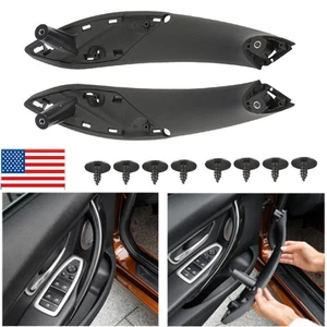 1 Pair For BMW F30 F80 F31 Front Left & Right Inner Trim Door Pull Handle Black - Picture 1 of 10