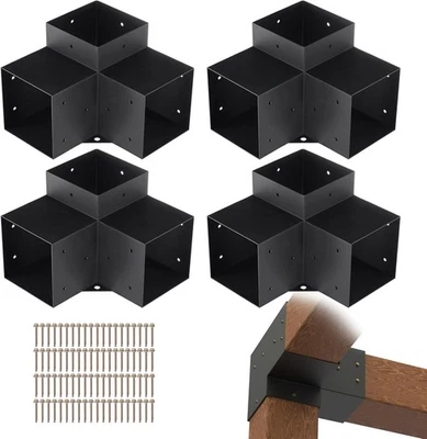 VEVOR Kit Staffe per Pergola 15x15 cm Supporto per Pali in Legno da Carpenteria - Immagine 1 di 4