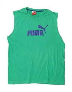 PUMA Mens Graphic Vest Top Large Green Cotton AM08 - Picture 1 of 3