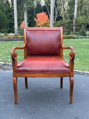 Ethan Allen 1990’s Corsica Leather Arm Chair-Excellent Condition -Rare - Image 1 of 4