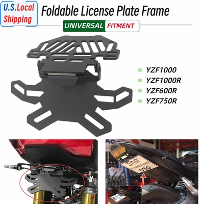 Soporte de matrícula plegable universal para Yamaha YZF1000 YZF600R 750R Foto 1 de 4