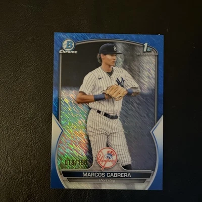 2023 Bowman Chrome - Marcos Cabrera #BCP-46 - Blue Shimmer Refractor /150 (RC) - Image 1 of 2
