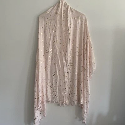 Kate Spade Oro Rosa Lunares Envolvente Bufanda Borlas Bonita Princesa Chica Grande Foto 1 de 4