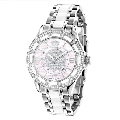 Reloj Mujer Acero Inoxidable Diamante | Luxurman Galaxy 17 mm | Esfera Púrpura Foto 1 de 4