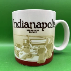 2012 Starbucks Indianapolis 500 Race Car Indiana White 16 fl oz Ceramic Mug - Picture 1 of 7