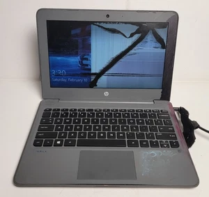 HP Stream 11Pro G4 EE laptop, powers up, broken screen sold as is repair/parts - Picture 1 of 4