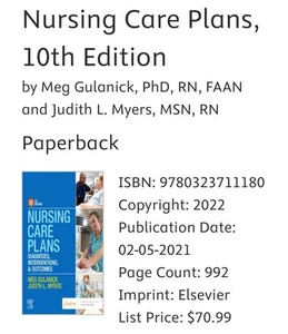 Nursing Care Plans : Diagnoses, Interventions, and Outcomes by Meg Gulanick - Picture 1 of 6