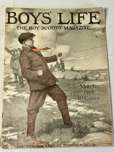 Vintage 1915 Boys Life Scout Magazine March Rare Some Stain To Pages Kite Camp - Imagen 1 de 5