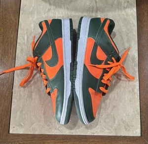 Zapatos para hombre Nike Dunk Low Retro Miami Hurricanes talla 10 naranja neón y verde - Imagen 1 de 7