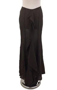 Mango Supriya Lele Women's Maxi Skirt Size M Brown Ruffle Elastic Waist New F1 - Picture 1 of 11