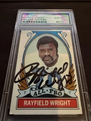 1972 Topps - High # Rayfield Wright #266 (RC) PSA/ DNA Auto - Image 1 of 3