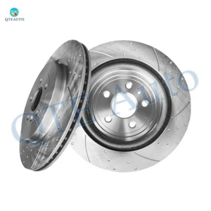 Rear 345mm Drilled Slotted Brake Disc Rotors For 2013-2019 Ford Explorer - Picture 1 of 6