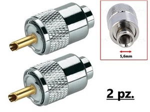 5Pz. CONNETTORE SPINA PL259 MASCHIO PER CAVO COASSIALE TIPO RG58 RG8X H155 - Foto 1 di 8