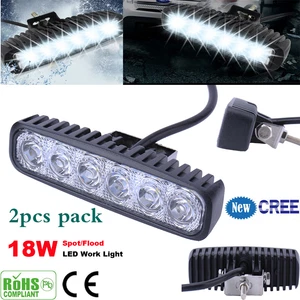 2x 18W Car Work Light 12V-24V Bar LED Spotlight for Offroad Fog 4WD UTE/SUV/ATV - Picture 1 of 8