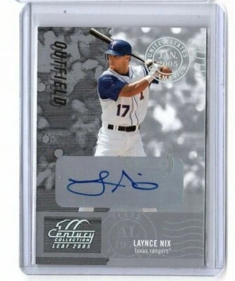 Leaf Century 2005 firma marcas postales plateadas #173 Laynce Nix automático 189/250 Foto 1 de 2