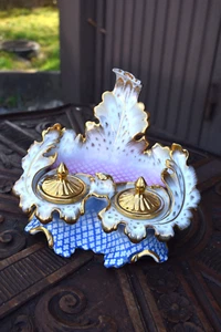 Antique french vieux paris porcelain inkwell - Picture 1 of 8