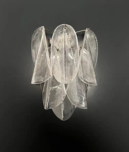 Pair of Vintage Italian Murano wall lights - 12 "rondini" clear glass - Picture 1 of 19