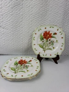 Vintage Royal Albert Bone China Set of 4 Salad Plates Wild Flowers - Picture 1 of 5