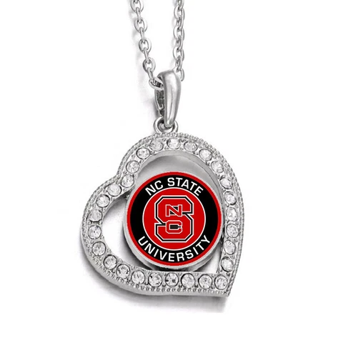 NC State Wolfpack Womens Sterling Silver Link Chain Necklace With Pendant D19 Cover